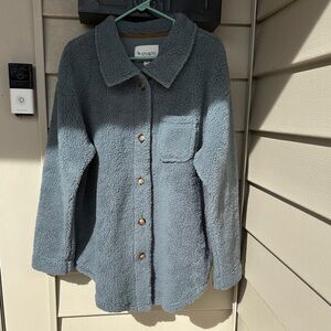 Kookaburra by UGG Cozy Gray Button-Up Fleece Jacket
